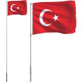 Flaggor vidaXL Turkey Flag and Pole 5.55
