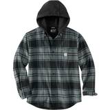 Carhartt Herr Skjortor Carhartt Men's Flannel Fleece Lined Hooded Shirt Jacket - Elm