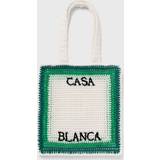 Kanvas Väskor Casablanca White & Green Crochet Tote Green Multi UNI