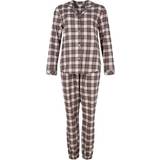 Dam - Rutiga Underkläder Lady Avenue Cotton Flannel Pyjamas - Army/Terracotta