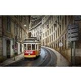 ANSNOW Julpussel 1000 Stycken City Street Spårvagn Lissabon Portugal/Laei069/38 * 26 Cm
