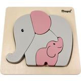 Magni Klassiska pussel Magni Wooden Puzzle Elephant 5 Pieces
