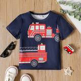 Patpat Barnkläder Patpat Toddler Boy Vehicle Print Short-Sleeve Tee