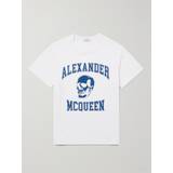Alexander McQueen Överdelar Alexander McQueen Printed Cotton-Jersey T-Shirt Men White