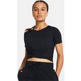 Under Armour Dam - Elastan/Lycra/Spandex T-shirts Under Armour Women's Motion Crossover Crop Short Sleeve Black White
