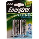 AAA (LR03) Batterier & Laddbart Energizer AAA NiMH 1000mAh 4-pack