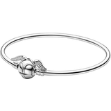 Pandora Pearl Necklaces Armband Pandora Moments Harry Potter Golden Snitch Clasp Bangle - Silver