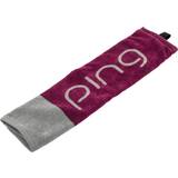 Rosa Golftillbehör Ping Tri-Fold Golf Towel, Pink/Grey