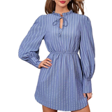 Shein Frenchy Striped Collar & Belted Dress