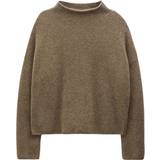 Filippa K Överdelar Filippa K Mika Yak Funnelneck Sweater - Dark Taupe Melange