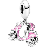 Pandora Scooter Dangle Charm - Silver/Pink/Transparent