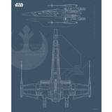 Komar Inredningsdetaljer Komar väggbild Wars Blueprint X-Wing Poster