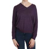 Byblos Överdelar Byblos Purple V-neck Long Sleeve Pullover Top