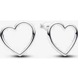 Silver Örhängen Pandora Hjärtformade stiftörhängen