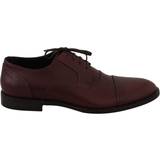 Herr - Röda Lågskor Dolce & Gabbana Red Bordeaux Leather Derby Formal Shoes EU41/US8