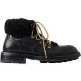 Dolce & Gabbana Herr Kängor & Boots Dolce & Gabbana Black Leather Bernini Shearling Boots Shoes EU43/US10