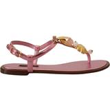 Dolce & Gabbana Slides Dolce & Gabbana Pink Embellished Slides Flats Sandals Shoes EU39/US8.5