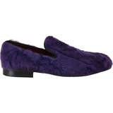 Lila Lågskor Dolce & Gabbana Purple Sheep Fur Leather Loafers EU36/US5.5