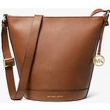 Bruna Messengerväskor Michael Kors MK Townsend Medium Pebbled Leather Messenger Bag Luggage Brown