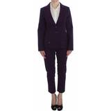 Elastan/Lycra/Spandex - Lila Kostymer BENCIVENGA Purple Striped Stretch Coat Blazer Pants Suit IT48