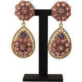 Dolce & Gabbana Örhängen Dolce & Gabbana Gold Crystal DG SICILY Clip-on Jewelry Dangling Earrings