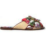 Dolce & Gabbana Sandaler Dolce & Gabbana Multicolor Floral Flats Crystal Sandals Shoes EU36/US5.5