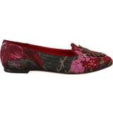 Multifärgade Lågskor Dolce & Gabbana Multicolor Jacquard Sacred Heart Patch Slip On Shoes EU37/US6.5