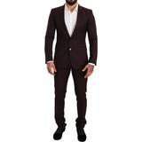 Röda Kostymer Dolce & Gabbana Bordeaux Wool MARTINI Slim Fit Suit IT44