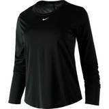 Dam - Långa ärmar T-shirts Nike Women's Dri-FIT One Long-Sleeve Top - Black/White