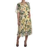 Långa klänningar - One Size Dolce & Gabbana Multicolor Silk Floral Print Long Maxi Dress IT44