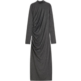 H&M Hög krage Klänningar H&M Ruched Dress - Dark Grey Melange