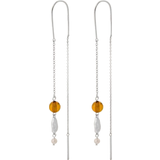 Beige Smycken Pernille Corydon Glow Earrings - Silver/Amber/Pearl