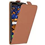 Mumbi Skal & Fodral Mumbi Väska flip fodral kompatibel med Huawei P20 Pro fodral mobilväska Case Wallet, brun