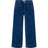 Flickor - Regular Byxor Name It Kid's Wide Leg Jeans - Medium Blue Denim