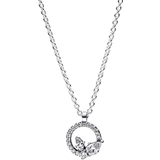 Smycken Pandora Sparkling Herbarium Circle & Cluster Pendant Necklace - Silver/Transparent