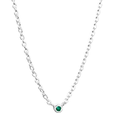 Efva Attling Micro Blink Necklace - Silver/Emerald