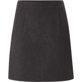 Dam - Ull Kjolar Selected Femme Tailored Mini Skirt - Dark Gray Melange