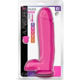 Blush Au Naturel Bold Huge Realistic 10 Inch Suction Cup Harness Compatible FlexiShaft Sensa Feel Dildo Sex Toy for Men Women Couples Pink