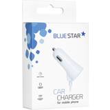 Blue Star Billaddare till iPhone med data Kabel USB socket 3A Vit