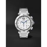 Cartier Klockor Cartier Pasha de Automatic Chronograph 41mm Watch, Ref. No. WSPA0018 Men White