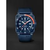 Bell & Ross Klockor Bell & Ross BR 03-92 Diver Tara Limited Edition Automatic 42mm Ceramic and Rubber Watch, Ref. No. BR0392-D-TR-CE/SRB Men Blue