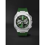 Bell & Ross BR 05 Automatic Chronograph 42mm and Rubber Watch, Ref. No. BR05C-GN-ST/SRB Men Green