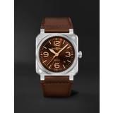 Bell & Ross Herr Klockor Bell & Ross BR 03 Golden Heritage Automatic 41mm and Leather Watch, Ref. No. BR03A-GH-ST/SCA Men Brown