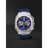 Bell & Ross BR 05 Automatic Chronograph 42mm and Rubber Watch, Ref.No. BR05C-BUBU-ST/SRB Men Blue