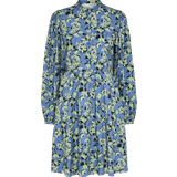 Blåa Klänningar Selected Jana Floral Mini Dress - Ultramarine