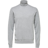 Selected Tröjor Selected Long Sleeve Roll Neck Sweater - Medium Grey Melange