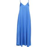 Långa klänningar - Reglerbara axelband Selected Satin Maxi Dress - Nebulas Blue