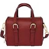 Fossil Röda Väskor Fossil Carlie LiteHide Läder Mini Handväska för kvinnor, röd, en storlek, ZB1856602