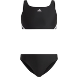 Elastan Bikinis Barnkläder adidas Girl's 3-Striped Sportwear Bikinis - Black/White