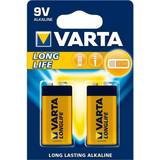 Varta Alkalisk - Engångsbatterier - Guld Batterier & Laddbart Varta Alkaline 9V Longlife Battery 2-pack